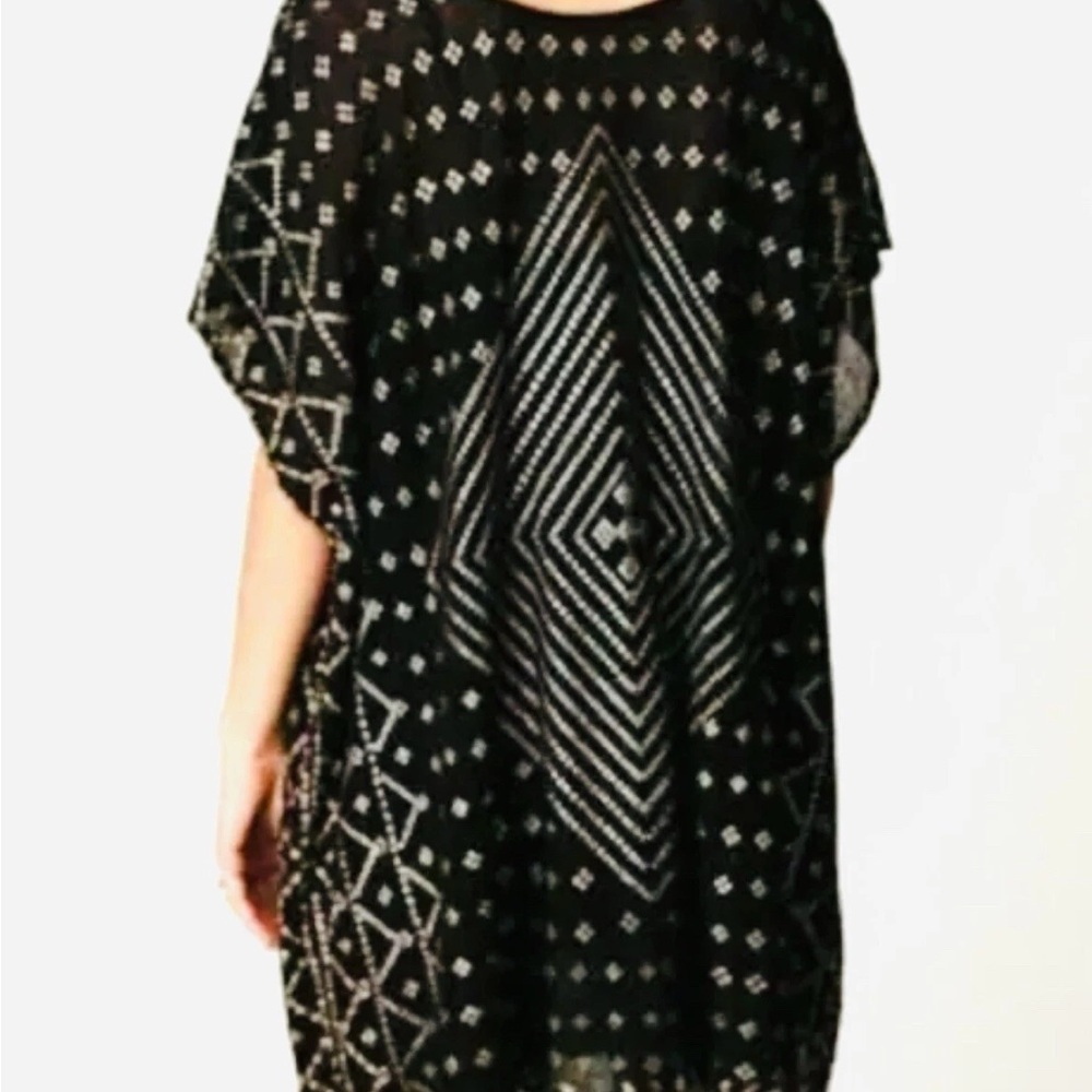 Free People Black and Gold Geometric Blouse - Picture 6 of 6